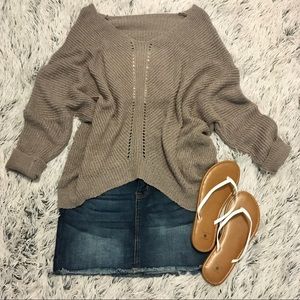 Oversized Off The Shoulder Knit Sweater